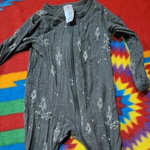 Gray Rocket Print Kids One Piece